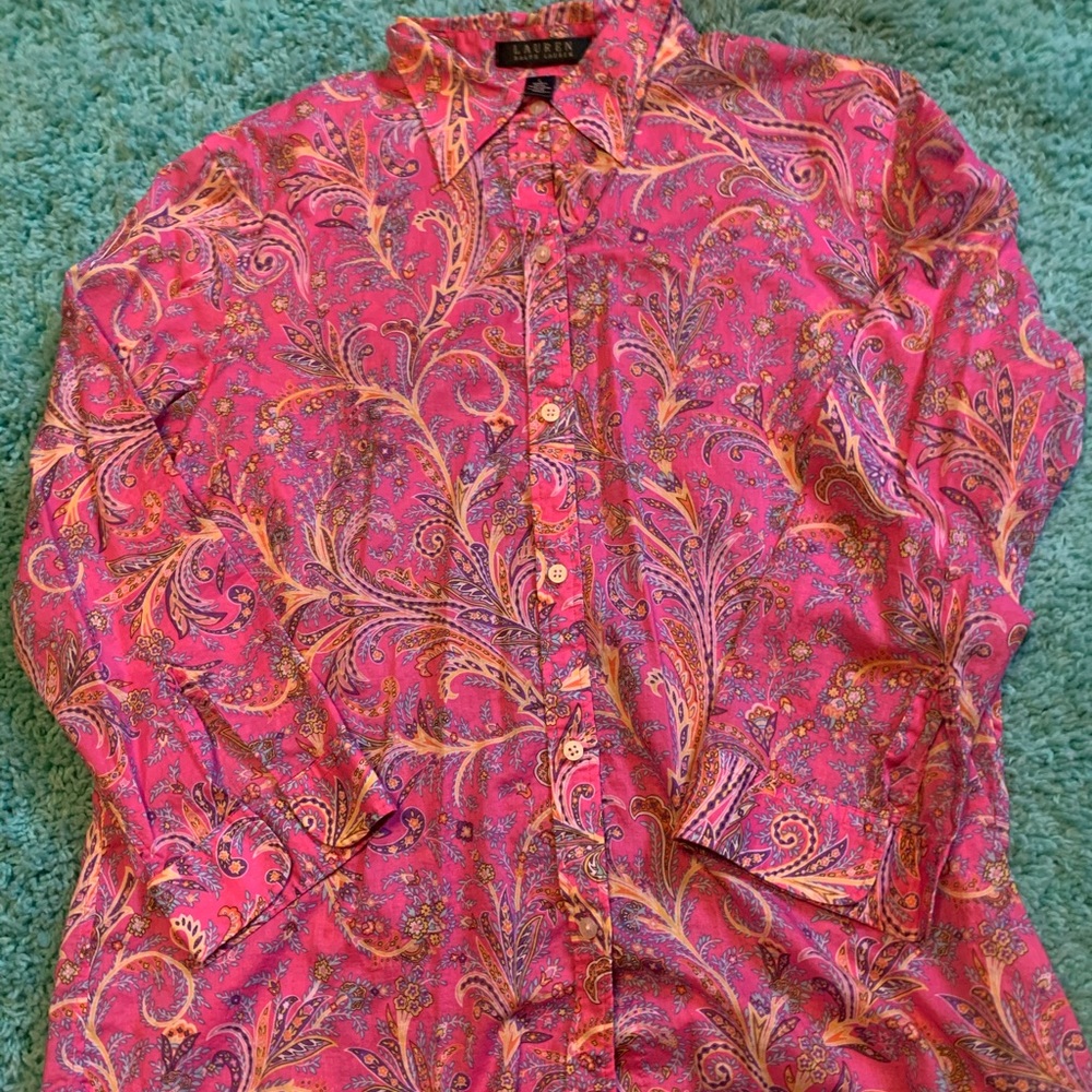 Ralph Lauren Pink Paisley Blouse